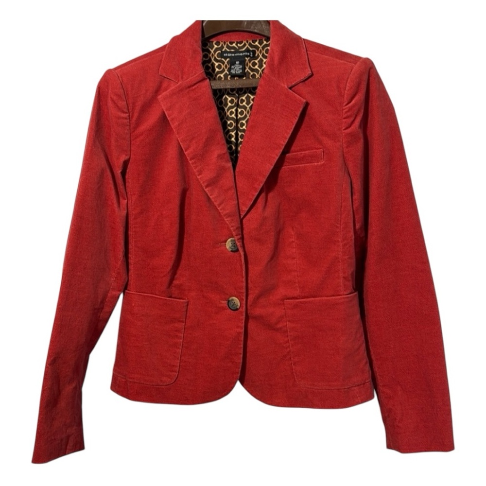Statements‎ Jacket Orange Velour Fully Lined Size 10 NWT